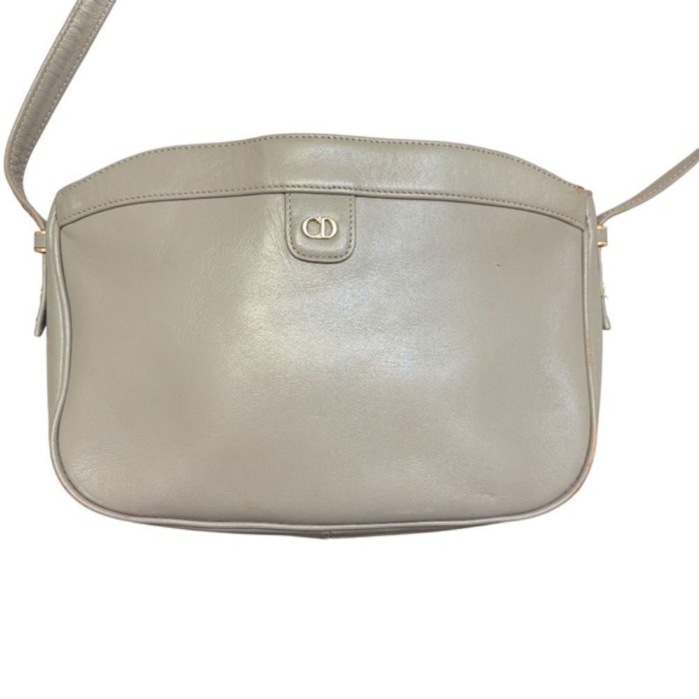 Dior Christian Dior vintage gray leather crossbody bag. 100% authentic